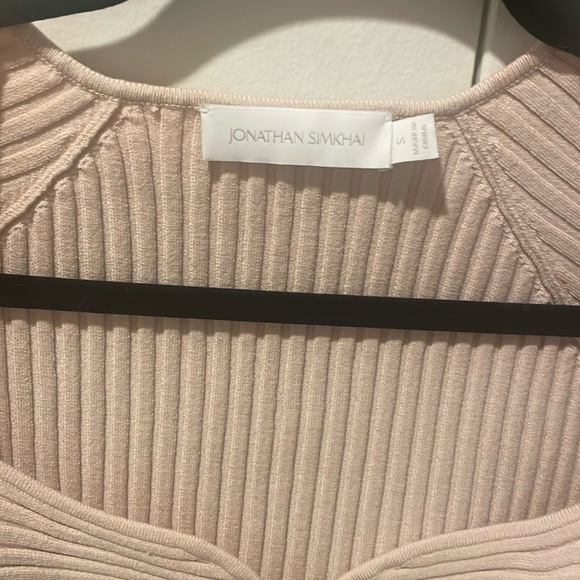NWOT Jonathan SIMKHAI Sammy Traveling Rib Bustier Long-Sleeve T-Shirt - Picture 5 of 14
